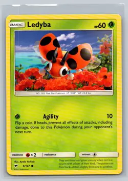 Ledyba #9/147 SM - Burning Shadows Common - Pokemon Cards G10 - Image 1