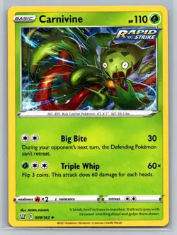 Carnivine #009/163 SWSH05: Battle Styles Uncommon - Pokemon Cards G10 - Image 1