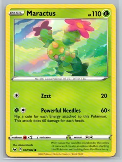 Maractus #007/202 SWSH01: Sword & Shield Base Set Common - Pokemon Cards G9 - Image 1