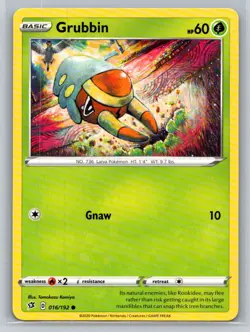 Grubbin #016/192 SWSH02: Rebel Clash Common - Pokemon Cards G11 - Image 1