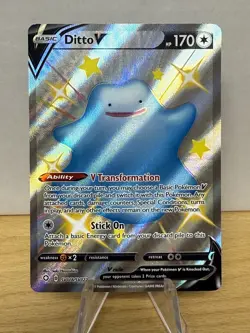 Pokemon TCG Ditto V Full Art Shining Fates Shiny Vault SV118/SV122 - Image 1