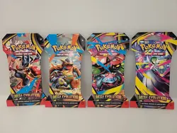 Mega Evolution Sleeved Booster Pack Art Set New Pokemon Set of 4 Sealed Packs - Image 1