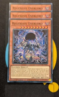 DOOD-EN022 Regenesis Overlord x3 Super Rare 1st Edition YuGiOh Playset - Image 1