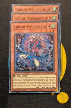 DOOD-EN013 Radiant Typhoon Eldam x3 Super Rare 1st Edition YuGiOh Playset - Image 1