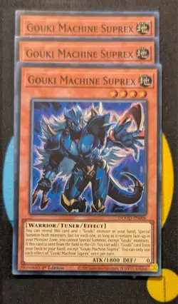 DOOD-EN006 Gouki Machine Suprex x3 Super Rare 1st Edition YuGiOh Playset - Image 1