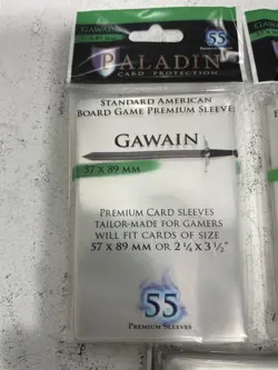 Lot of 5 Packs Paladin Card Protection Card Sleeves Gawain Standard 57x89mm (55) - Image 2