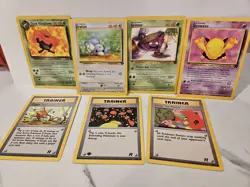 Lot Of 7 Pokemon TCG Team Rocket Cards Ungraded NM Commons To Rare - Image 1