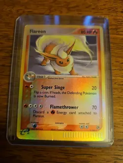 Flareon 5/100 Sandstorm E-READER Vintage Reverse Holo Pokemon Card 034 - Image 1