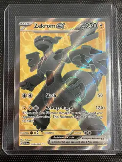Zekrom ex Full Art 158/086 Black Bolt Pokemon Card TCG NM PACK FRESH - Image 1