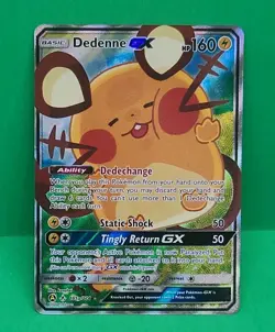 Pokemon Alternate Full Art MINT Condition Dedenne GX 195a/214 Card Grade Worthy - Image 2