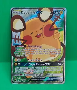 Pokemon Alternate Full Art MINT Condition Dedenne GX 195a/214 Card Grade Worthy - Image 3