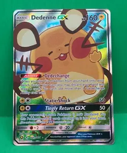 Pokemon Alternate Full Art MINT Condition Dedenne GX 195a/214 Card Grade Worthy - Image 4
