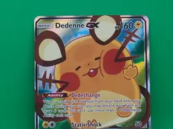 Pokemon Alternate Full Art MINT Condition Dedenne GX 195a/214 Card Grade Worthy - Image 5