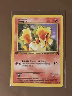 Ponyta 64/82 Team Rocket 1st Edition Common Pokemon TCG - Image 1