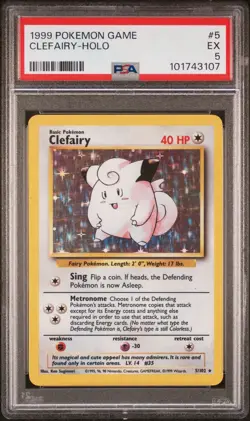1999 POKEMON GAME - CLEFAIRY - HOLO - PSA 5 - Image 1