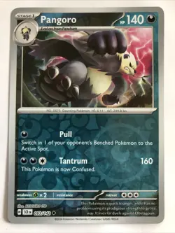 Pokemon TCG Stellar Crown Pangoro Reverse Holofoil 093/142 NM - Image 1