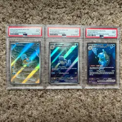 BLASTOISE EX 200 SQUIRTLE 170 WARTORTLE 171 POKEMON MEW 151 PSA 9 SET - Image 1