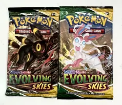 Evolving Skies Pokemon TCG Booster Packs (2 Packs) Sealed - Image 1