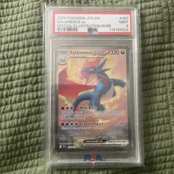 2025 POKEMON JOURNEY TOGETHER SPECIAL ILLUSTRATION RARE #187 SALAMENCE EX PSA 9 - Image 1
