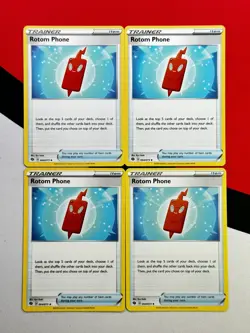 Rotom Phone Trainer Item 064/073 Champions Path x4 Pokemon Playset 4x NM - Image 1