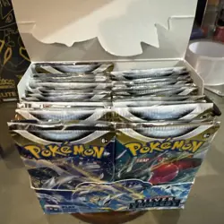 33 Pokemon Silver Tempest Booster Packs Sealed with Booster Box - Image 2