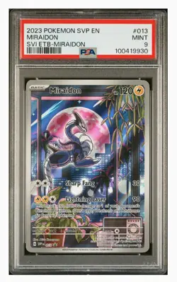 2023 Pokemon Scarlet & Violet #013 Miraidon SVI ETB Black Star Promo PSA 9 - Image 1