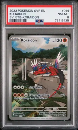 2023 POKEMON SVP EN-SV BLACK STAR PROMO #014 KORAIDON PSA 8 - Image 1