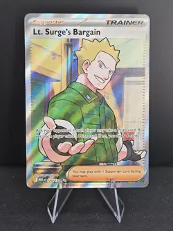 Pokemon TCG Lt. Surge's Bargain Illustration Rare #170/132 Mega Evolution NM/M - Image 1