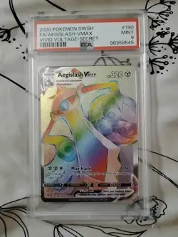 2020 Pokemon SWSH Aegislash VMAX #190 PSA 9 Vivid Voltage Secret - Image 1