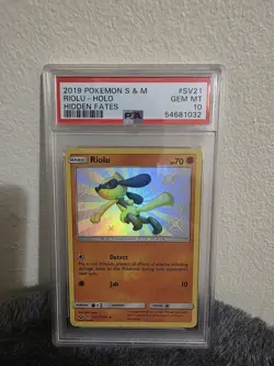 2019 Pokemon Sun & Moon Hidden Fates Riolu Holo PSA 10 Gem Mint - Image 1