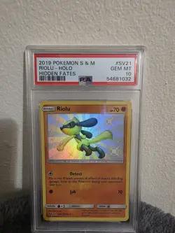 2019 Pokemon Sun & Moon Hidden Fates Riolu Holo PSA 10 Gem Mint - Image 2