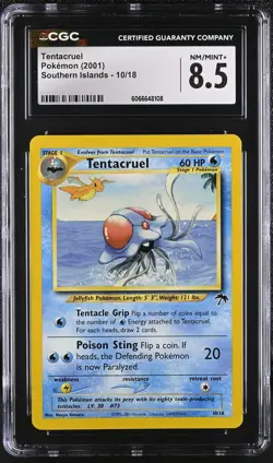 CGC 8.5 Tentacruel 2001 Southern Islands 10/18 Pokemon Card - Image 1