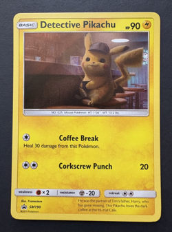 Pokemon TCG - Detective Pikachu Card - Sun & Moon Promo Holo SM190 - LP+ - Image 1