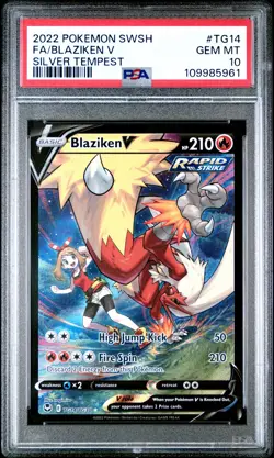 PSA 10 Blaziken V TG14/TG30 Sword & Shield Silver Tempest Pokemon Card - Image 1
