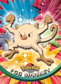 MANKEY #56 - BLUE Logo - NON-HOLO - SERIES 1 - TOPPS Pokemon CARD - LP/MP - Image 1