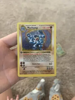 Pokemon TCG Machamp Holo 1st Edition Rare Card Base Set 8/102 - Image 1