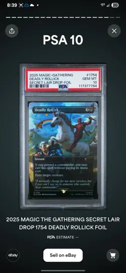 Magic the Gathering Secret Lair Drop Deadly Rollick #1754 PSA 10 - Image 1