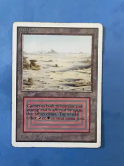 MTG Unlimited Edition, Badlands Dual Land! 1993 Vintage Magic. INKED edges. - Image 1