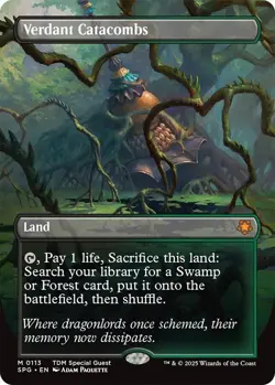 NM Foil Borderless Verdant Catacombs, Special Guest, Magic the Gathering, 113 - Image 1