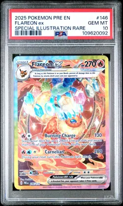 2025 Pokemon Pre En-prismatic Evolutions Flareon Ex 146 - PSA GEM MT 10 - 109620 - Image 1