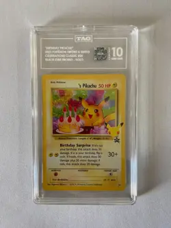 Pokemon Celebrations Promo Birthday Pikachu #24 TAG 10 #7637 - Image 1