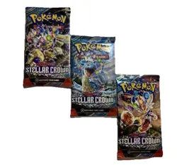 Heavy Pokemon Stellar Crown Booster Packs Lot Of 3 (All are 22g+) - Image 1