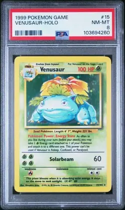 1999 POKEMON GAME #15 VENUSAUR HOLO PSA 8 (7624) - Image 1
