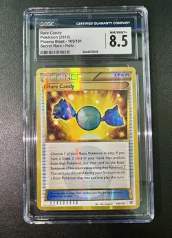 CGC 8.5 Rare Candy 2013 Plasma Blast 105/101 Secret Holo Pokemon Low Pop of 26 - Image 1