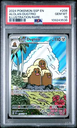 2024 Pokemon SSP Alolan Dugtrio Illustration Rare PSA 10 Gem Mint #208 - Image 1