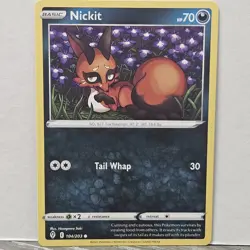 Pokemon TCG Nickit 104/203 SWSH Evolving Skies Regular Common Card 2021 EN-M - Image 1
