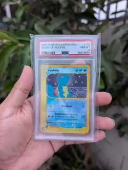 2002 Pokemon Expedition Squirtle Reverse Holo Foil card, graded PSA 8 - Image 1