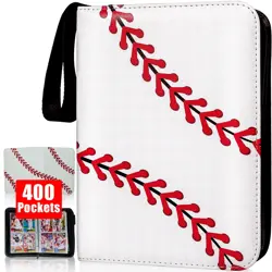 Card Binder 400 Pockets, Trading Card Binder with Sleeves, Baseball Card Binder, - Image 1
