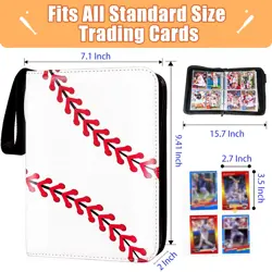 Card Binder 400 Pockets, Trading Card Binder with Sleeves, Baseball Card Binder, - Image 5
