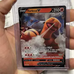 Pokemon TCG Torkoal V Sword & Shield Base Set 024/202 Holo Ultra Rare NM Card - Image 1